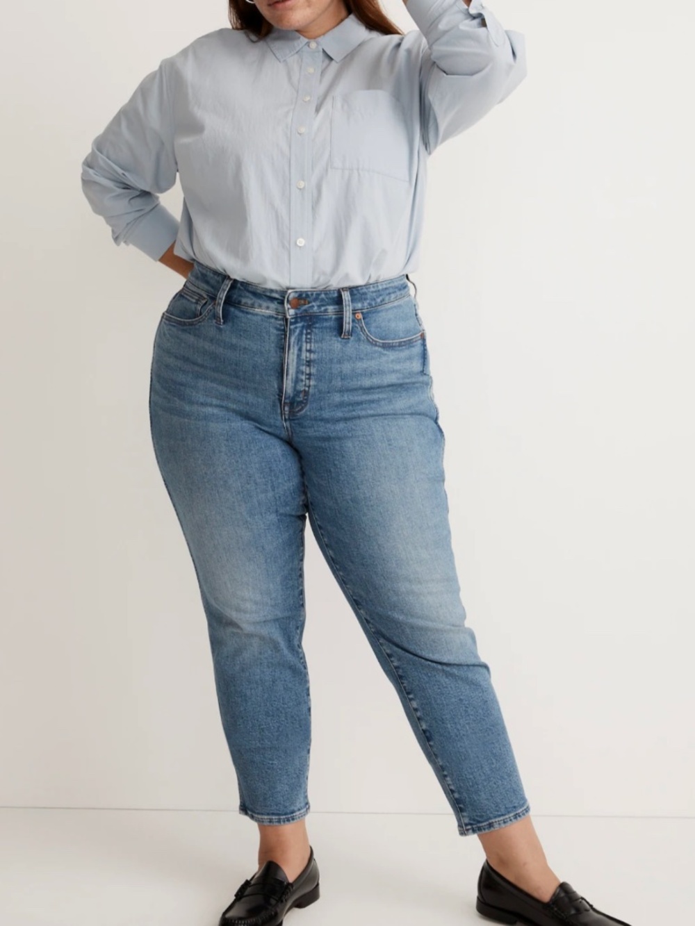 Madewell Classic High-Rise Stovepipe Stretch Denim Jeans Calliston Wash Size 16